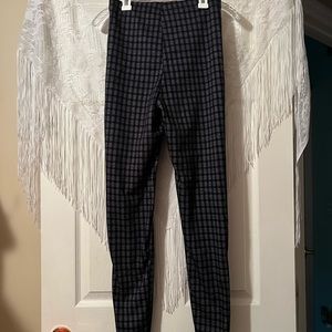 WOMENS NAVY BLUE/WHITE GINGHAM PANTS